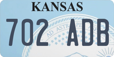 KS license plate 702ADB