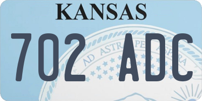 KS license plate 702ADC
