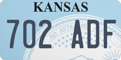 KS license plate 702ADF