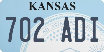 KS license plate 702ADI