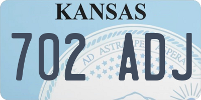 KS license plate 702ADJ