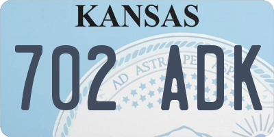 KS license plate 702ADK