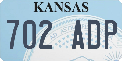 KS license plate 702ADP