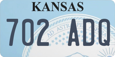KS license plate 702ADQ