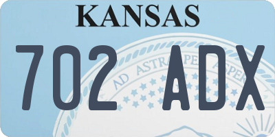 KS license plate 702ADX