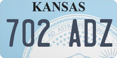 KS license plate 702ADZ