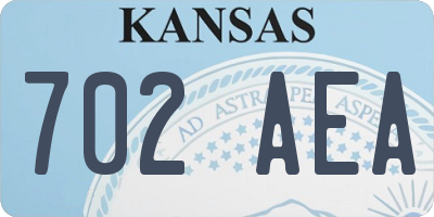 KS license plate 702AEA