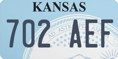 KS license plate 702AEF