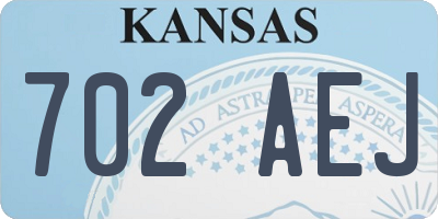 KS license plate 702AEJ