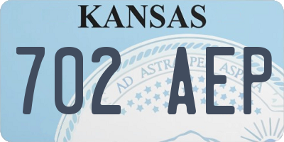 KS license plate 702AEP