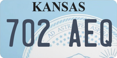 KS license plate 702AEQ