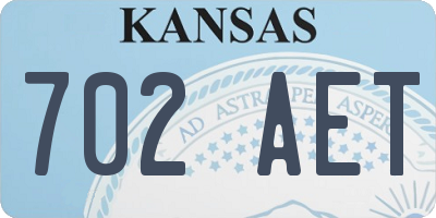 KS license plate 702AET
