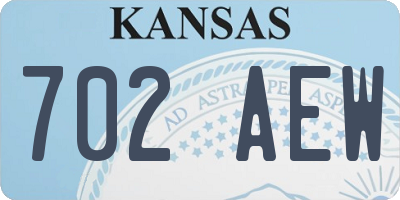 KS license plate 702AEW