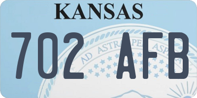 KS license plate 702AFB