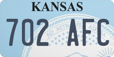 KS license plate 702AFC