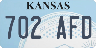 KS license plate 702AFD