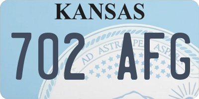 KS license plate 702AFG