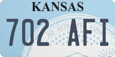 KS license plate 702AFI