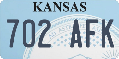 KS license plate 702AFK