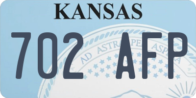 KS license plate 702AFP