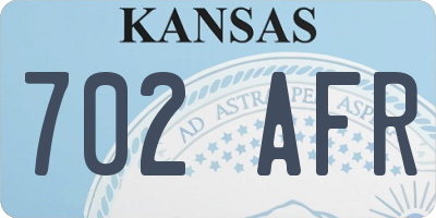KS license plate 702AFR