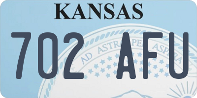 KS license plate 702AFU
