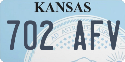 KS license plate 702AFV