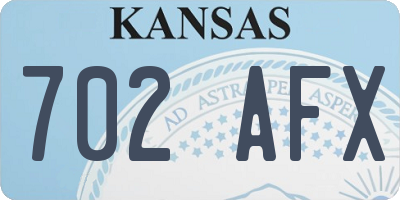 KS license plate 702AFX