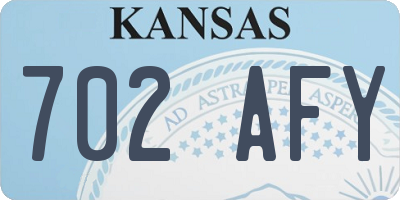 KS license plate 702AFY