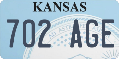 KS license plate 702AGE