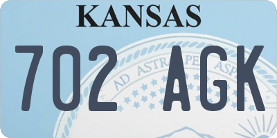 KS license plate 702AGK