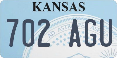 KS license plate 702AGU