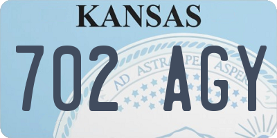 KS license plate 702AGY