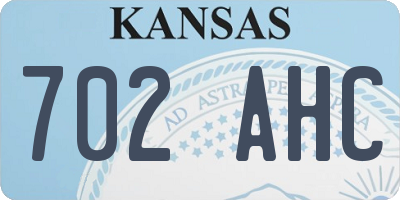 KS license plate 702AHC