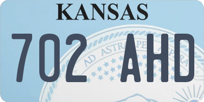 KS license plate 702AHD