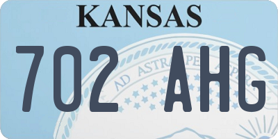 KS license plate 702AHG