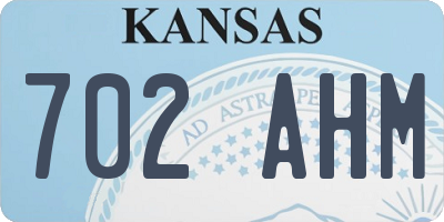 KS license plate 702AHM