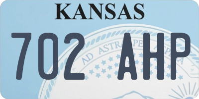 KS license plate 702AHP