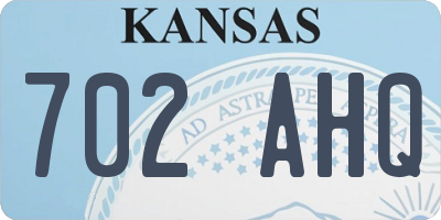 KS license plate 702AHQ