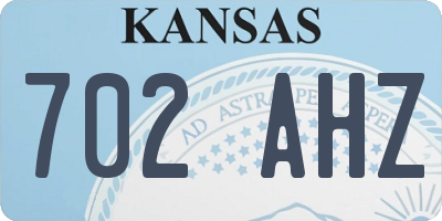 KS license plate 702AHZ