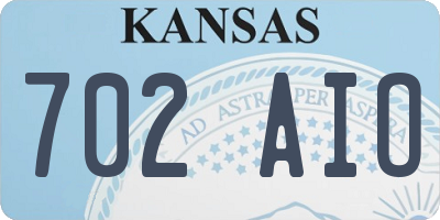KS license plate 702AIO