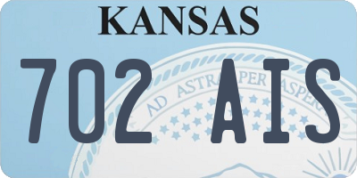 KS license plate 702AIS