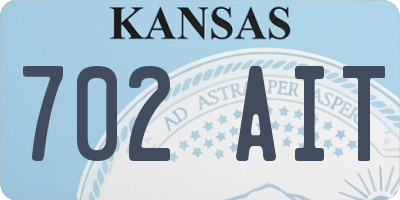KS license plate 702AIT