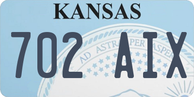 KS license plate 702AIX