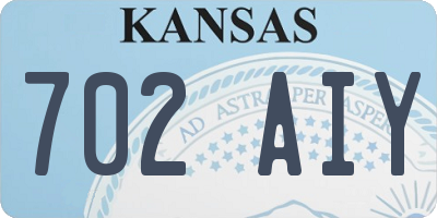 KS license plate 702AIY