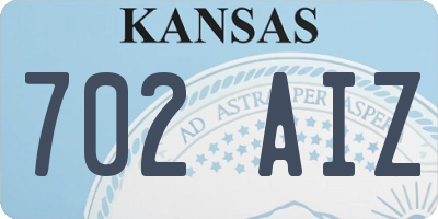 KS license plate 702AIZ