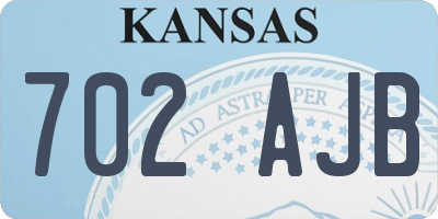 KS license plate 702AJB