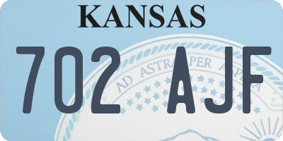 KS license plate 702AJF