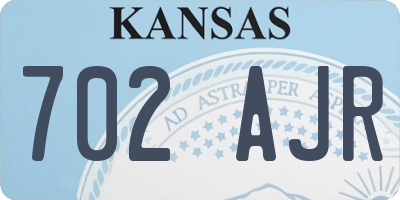 KS license plate 702AJR
