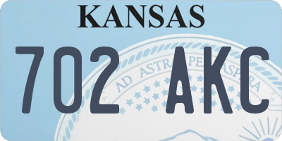 KS license plate 702AKC
